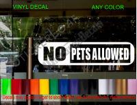 NO PETS ALLOWED Business Window Sign Decal